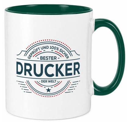 Geprüft und sicher: Drucker | Druckerei Print Medien Geschenk Humor Tasse