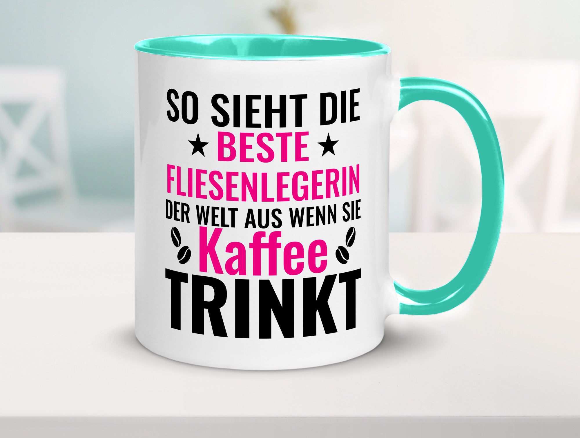 Kaffee trinkt: Fliesenlegerin | Fliesenlegen Bau Humor Geschenkidee Tasse