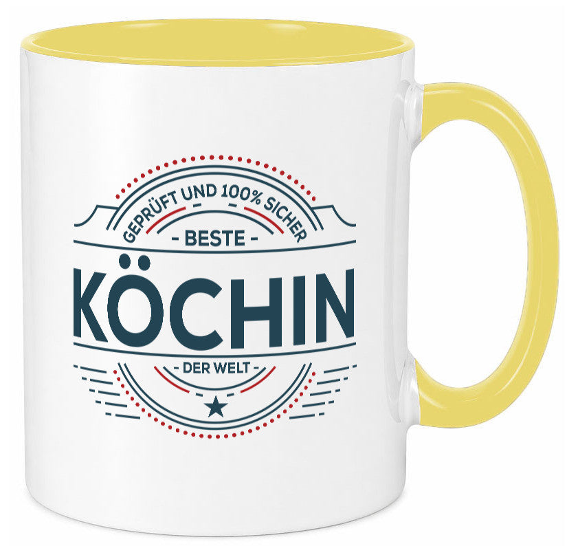Geprüft und sicher: Köchin | Chefköchin Chefkoch lustiger Spruch Geschenk Tasse