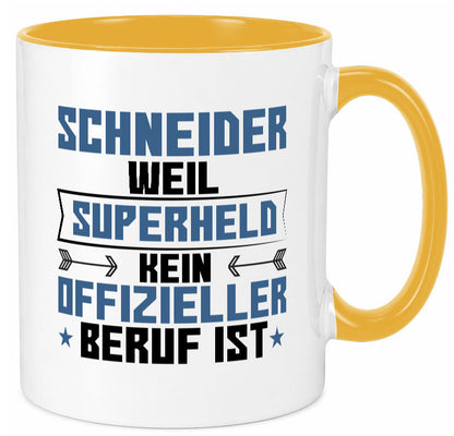 Superheld Schneider | Beruf Schneiderei Geschenkidee Arbeit Kollegen Büro Humor Tasse
