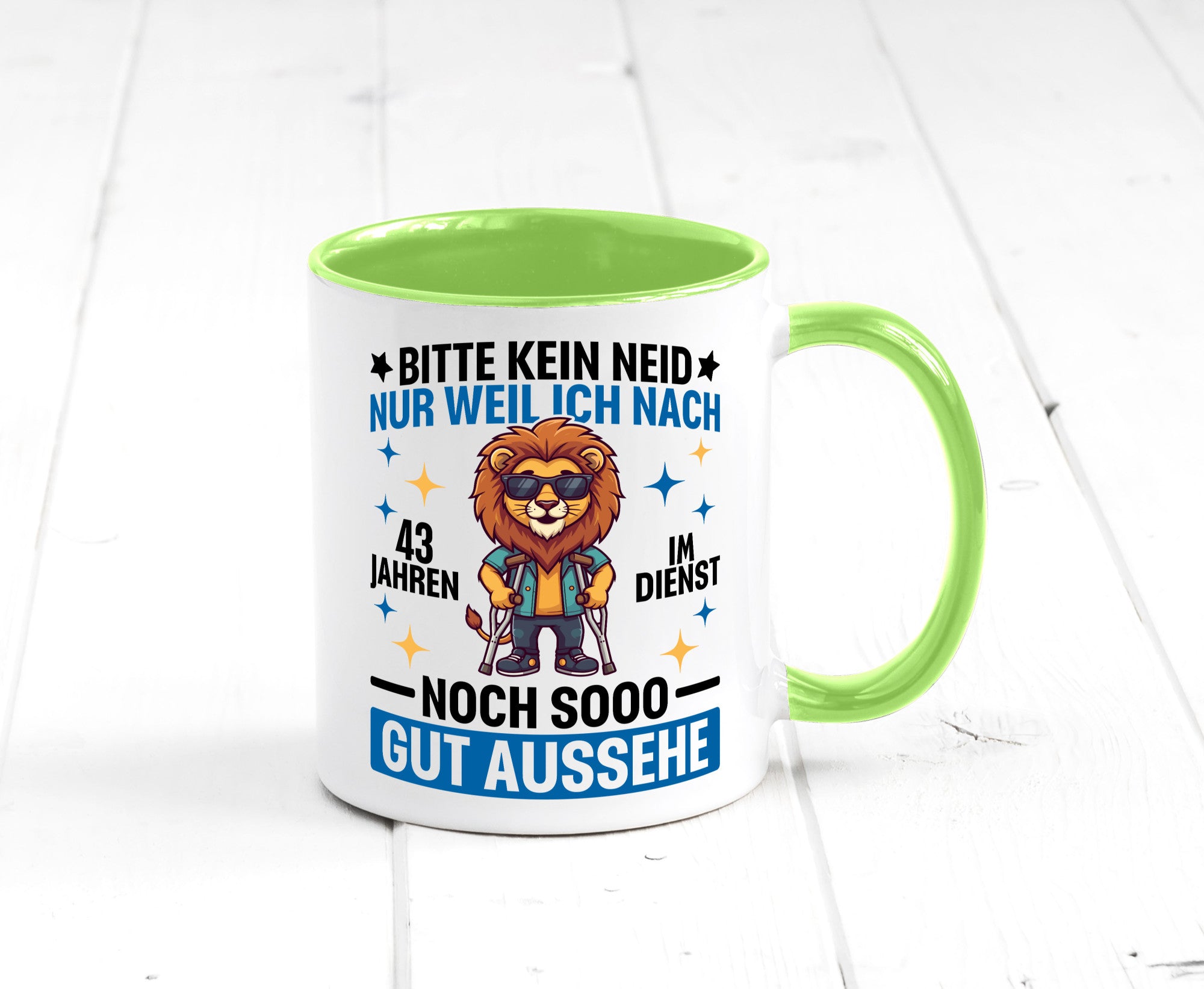 43 Jahre im Dienst | Arbeitsjubiläum Arbeit Geschenk Kollegen Büro lustiger