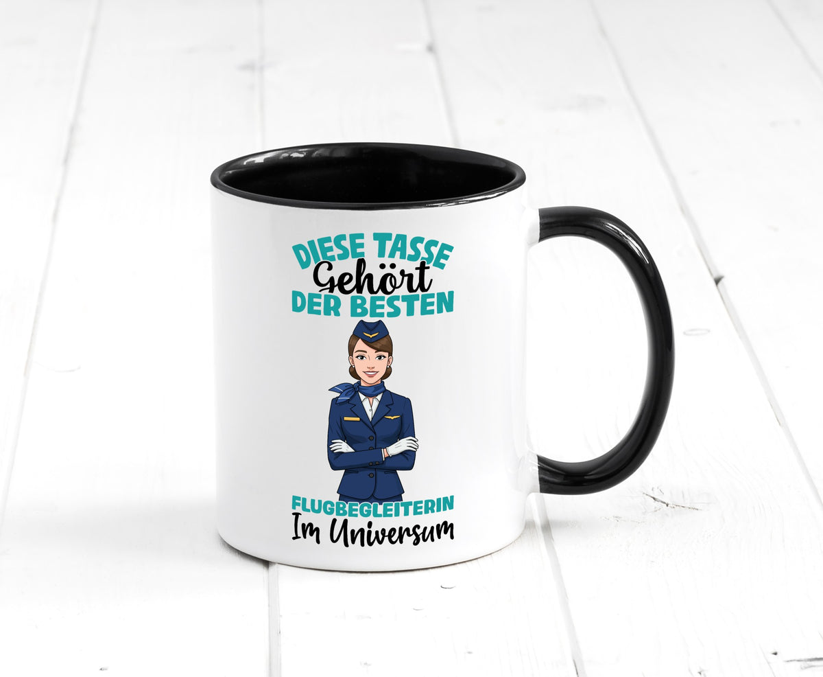 Im Universum: Flugbegleiterin | Stewardess Flughafen lustig Humor Geschenkidee Tasse