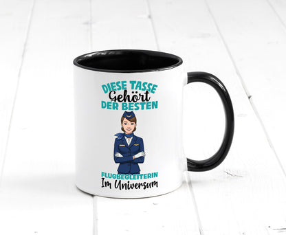 Im Universum: Flugbegleiterin | Stewardess Flughafen lustig Humor Geschenkidee Tasse