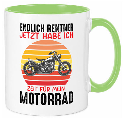 Endlich Renter jetzt habe ich Zeit für mein Motorrad lustig Humor Geschenkidee Tasse