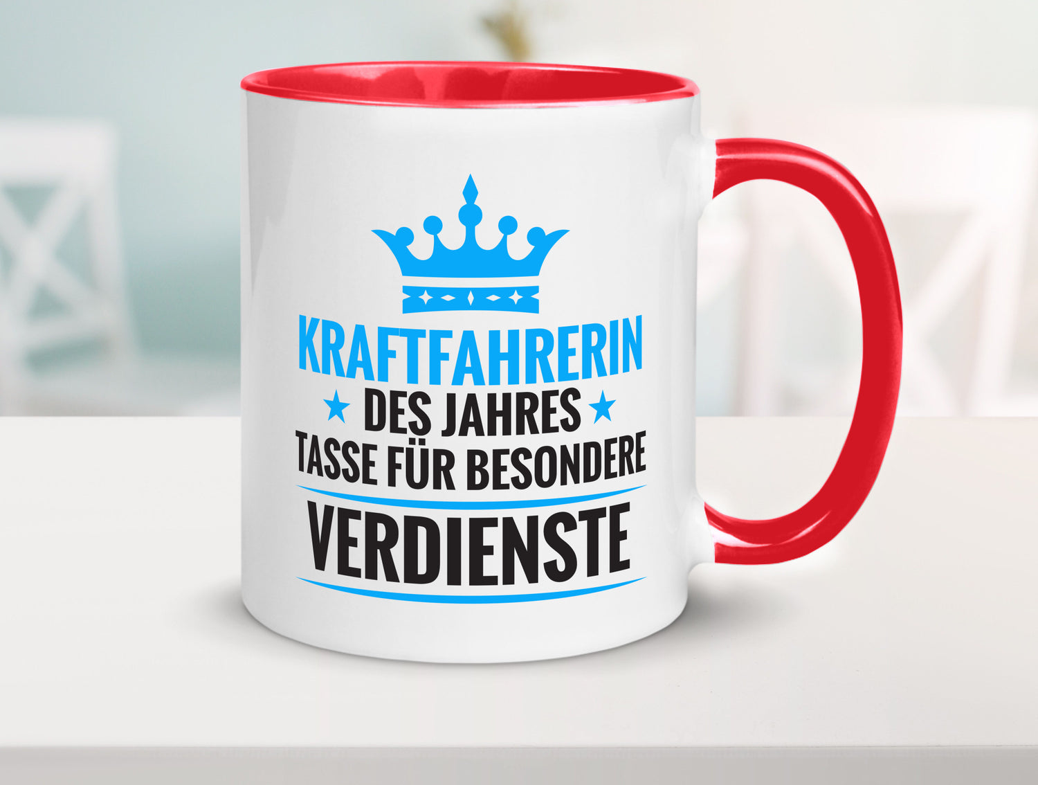 Besonderer Verdienst: Kraftfahrerin | Lastwagen LKW Humor Geschenkidee Tasse