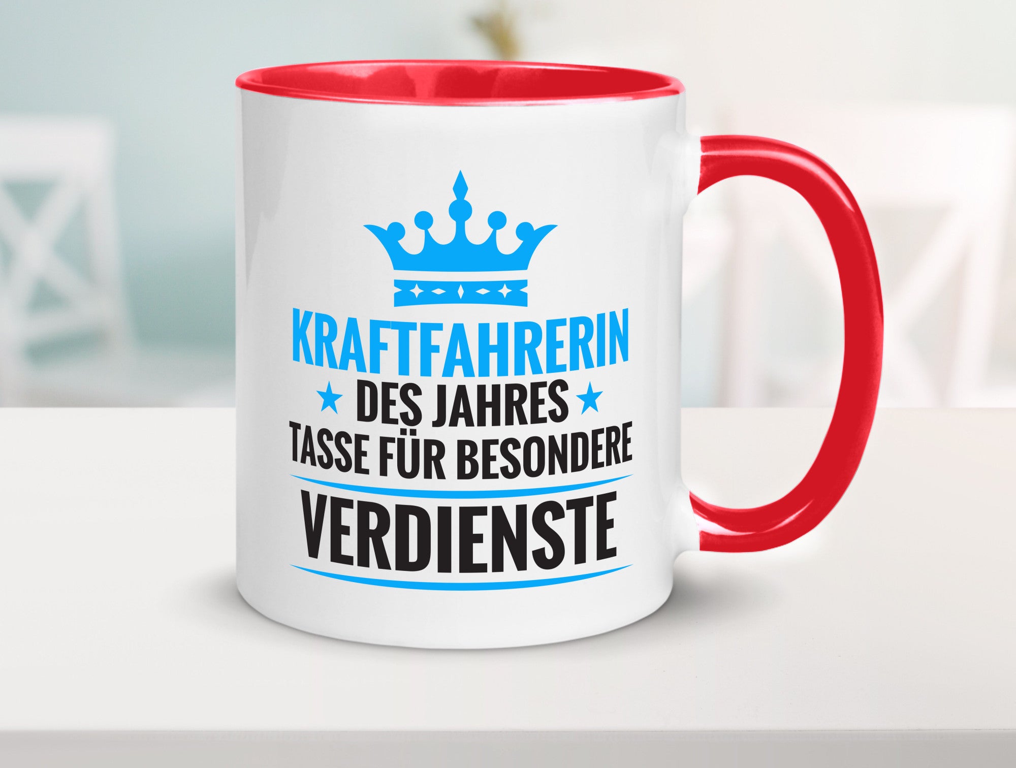 Besonderer Verdienst: Kraftfahrerin | Lastwagen LKW Humor Geschenkidee Tasse