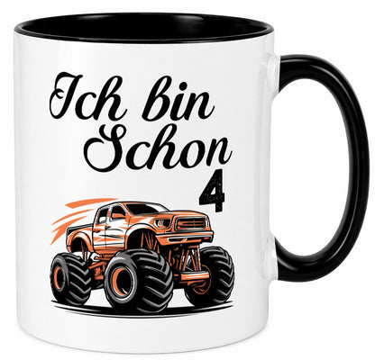 4. Geburtstag | Monster truck 4 Jahre Geschenkidee Humor Tasse