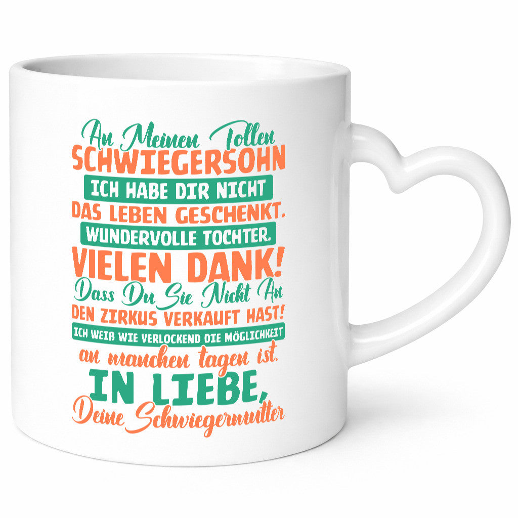 An meinen tollen Schwiegersohn vl3 Humor Familie Geschenkidee Tasse