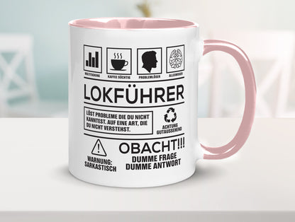 Achtung Probleme Lokführer | Zug Beruf lustiger Spruch Geschenk Arbeit Kollegen