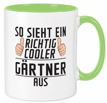 Richtig Cooler Gärtner | Gartenbau lustig Humor Geschenkidee Geschenk Tasse