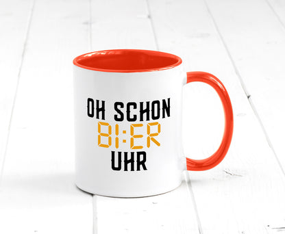 Oh schon Bier Uhr | Biertrinker Party Feiern Pils Humor Geschenkidee Tasse