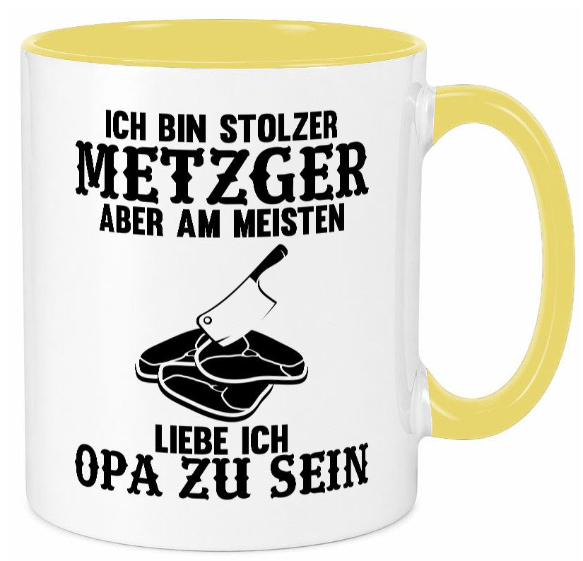 Stolzer Metzger, liebe es Opa zu sein | Fleisch Hackebeil lustiger Spruch Tasse