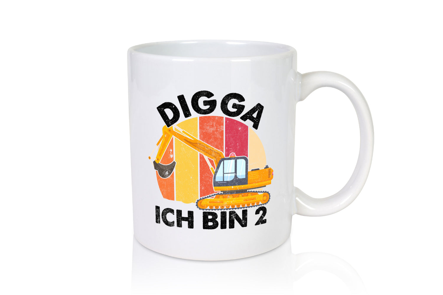 2. Geburtstag | 2 Jahre Bagger Digga Geschenk Geschenkidee lustiger Spruch Tasse