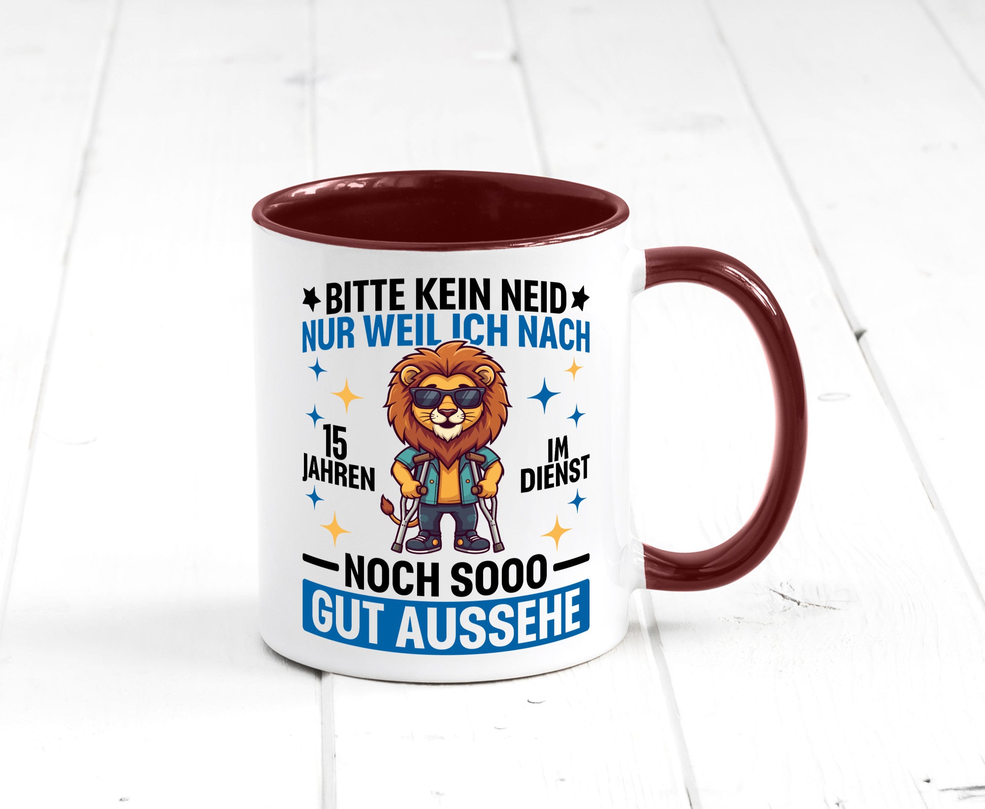 15 Jahre im Dienst | Arbeitsjubiläum Arbeit lustig Kollegen Büro Geschenk Tasse