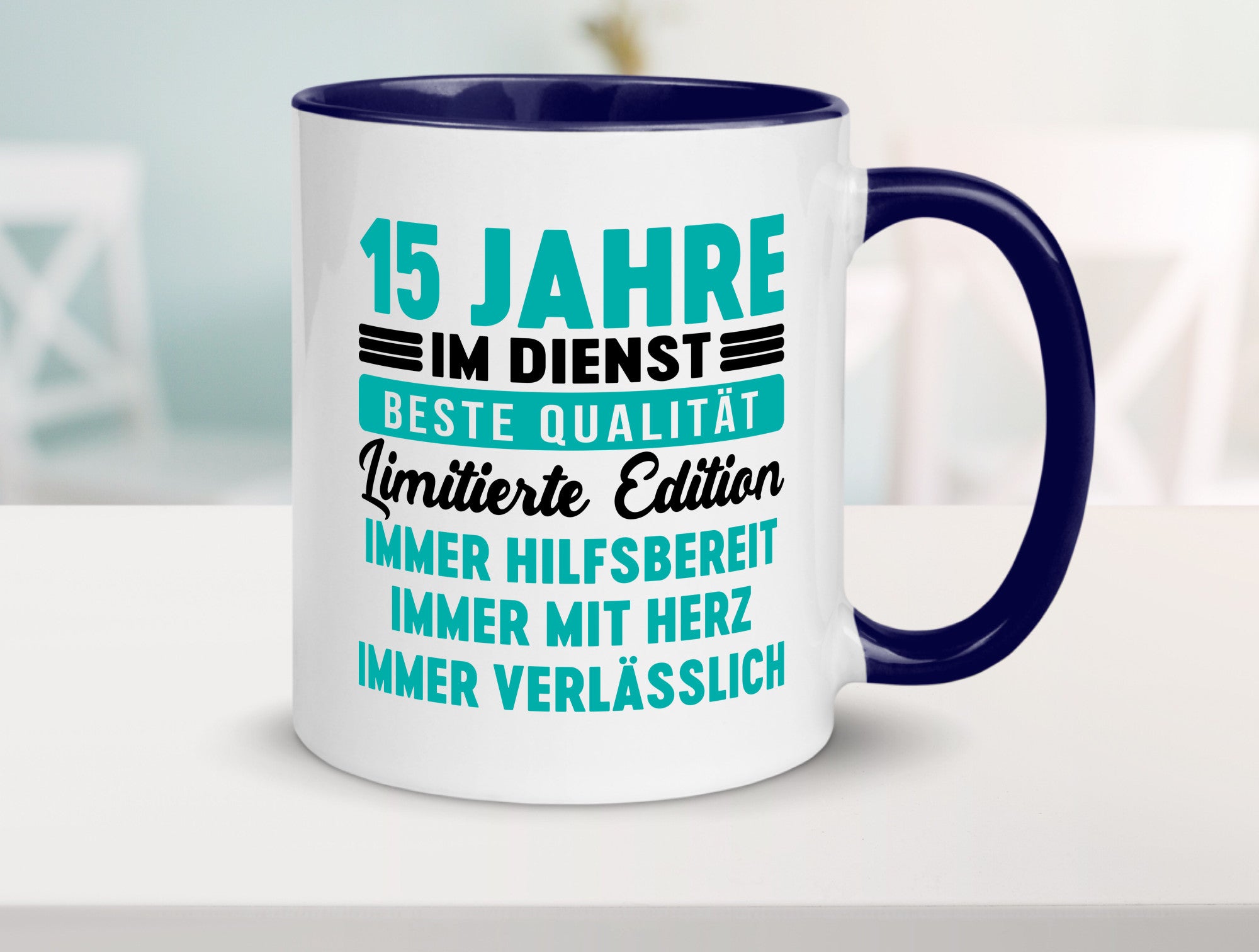 15 Jahre im Dienst | Jubiläum Arbeit v5 lustig Kollegen Büro Geschenk Tasse
