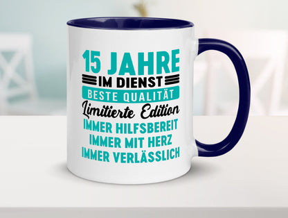 15 Jahre im Dienst | Jubiläum Arbeit v5 lustig Kollegen Büro Geschenk Tasse