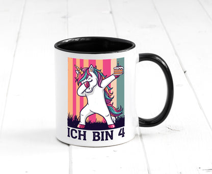 4 Geburtstag | Einhorn Damping Mädchen lustig Geschenkidee Geschenk Tasse