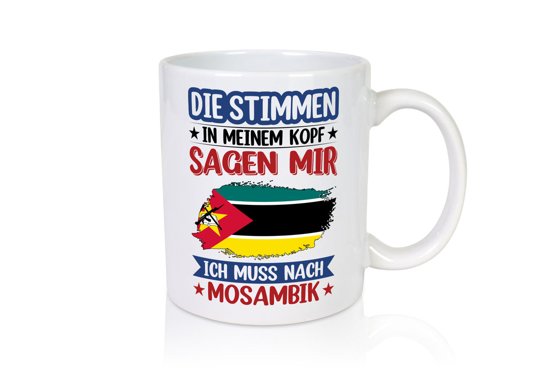 Mosambik | Urlaub Stimmen in meinem Kopf Traumland Humor Geschenkidee Tasse