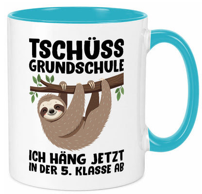 Tschüss Grundschule ich häng jetzt in der 5. Klasse ab Humor Geschenkidee Tasse