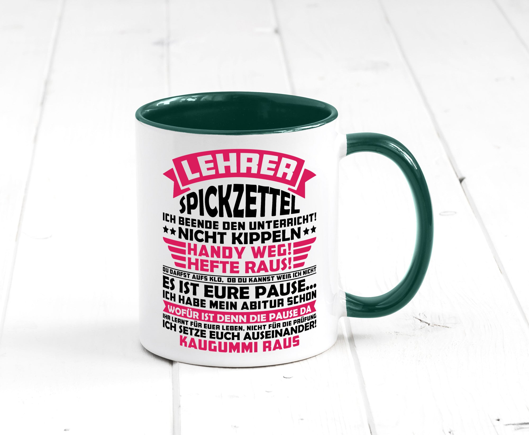 Lehrer Spickzettel | Beruf Tasse lustiger Spruch vl8 Geschenkidee Arbeit