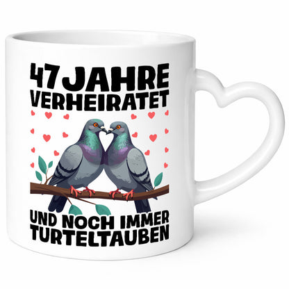47 Jahre verheiratet | Turteltauben Ehe Ehepaar Humor Geschenkidee Tasse