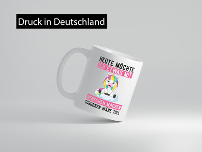 Mit Menschen machen | Schubsen Einhorn Nerv mich ned lustig Humor Geschenkidee