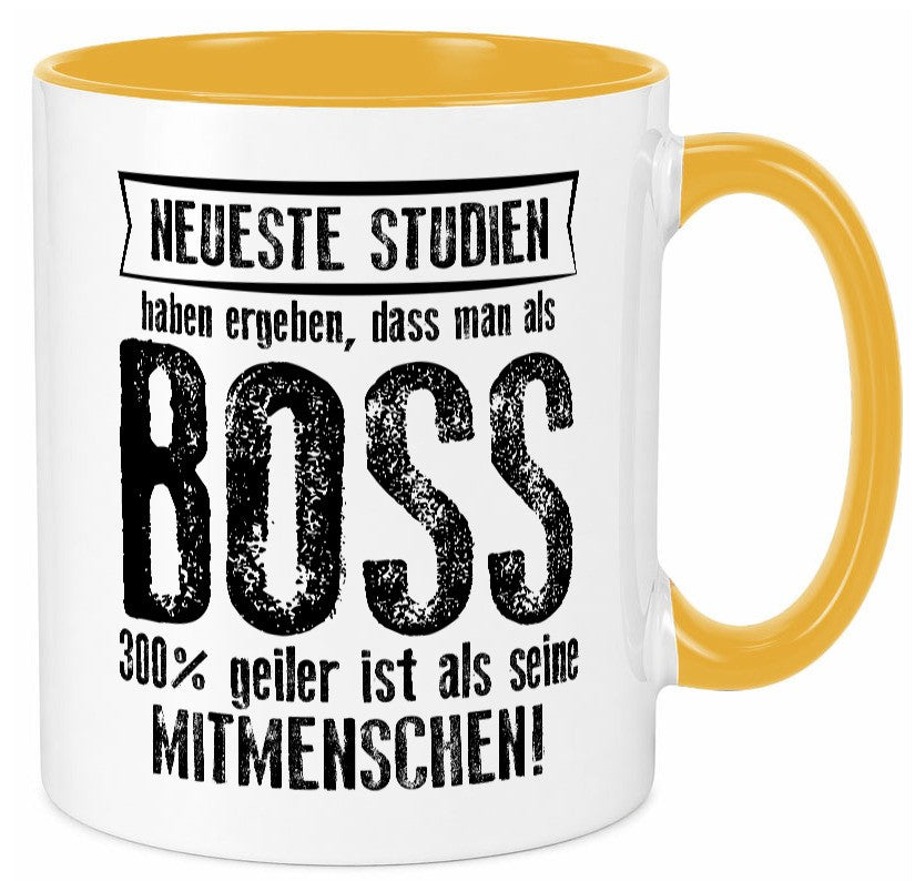 Neuste Studien: Boss | Führungskraft Vorgesetzter lustiger Spruch Geschenk Tasse