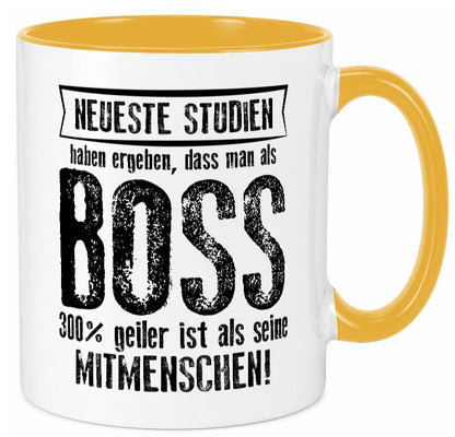 Neuste Studien: Boss | Führungskraft Vorgesetzter lustiger Spruch Geschenk Tasse
