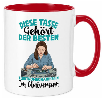 Im Universum: Elektromechanikerin | Mechanikerin lustig Humor Geschenkidee Tasse
