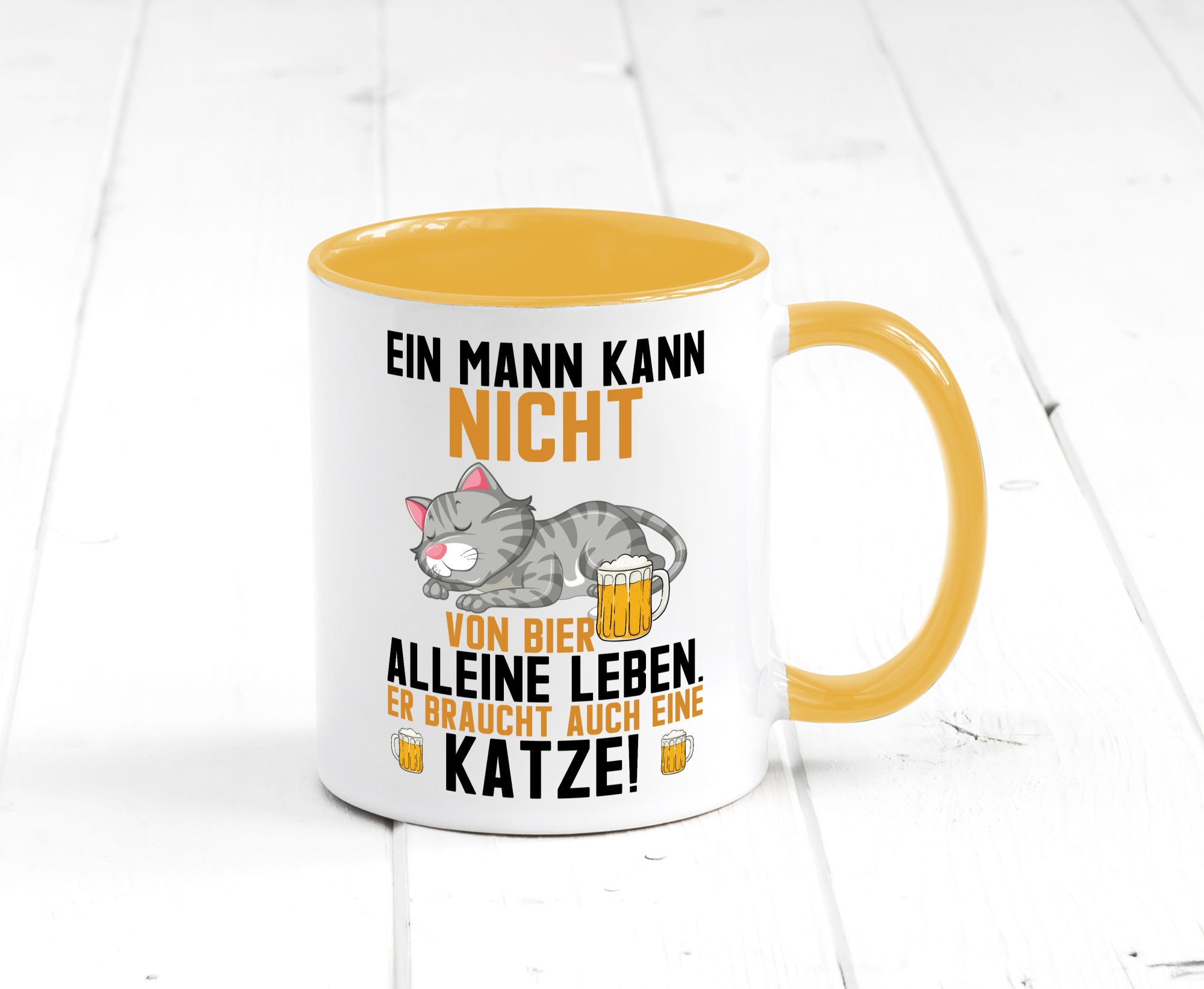 Von Bier leben | Mann braucht eine Katze Katzenliebhaber Geschenk Tierliebhaber