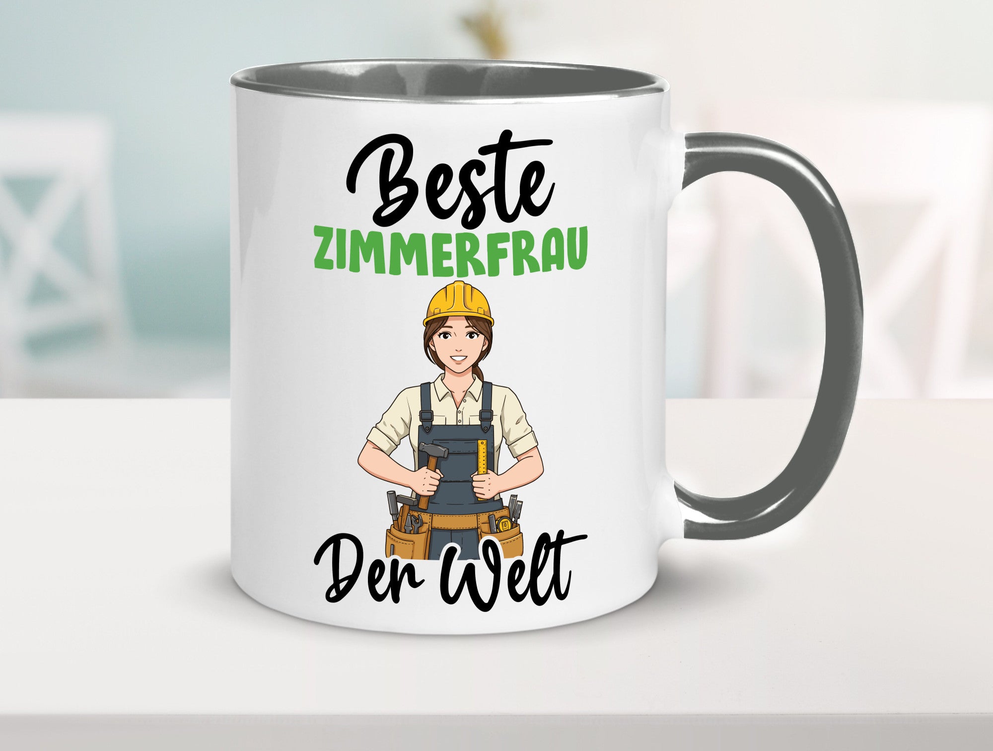 Beste Zimmerfrau| Holzbau | Handwerkerin v2 Geschenk Humor Geschenkidee
