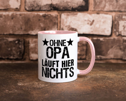 Ohne Opa läuft hier nichts | Sterne Geschenkidee Familie Humor Tasse