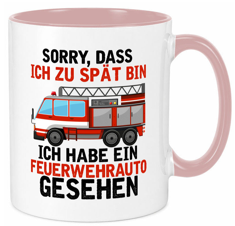 Ich hab ein feuerwehrauto gesehen | lustig Humor Geschenkidee Geschenk Tasse