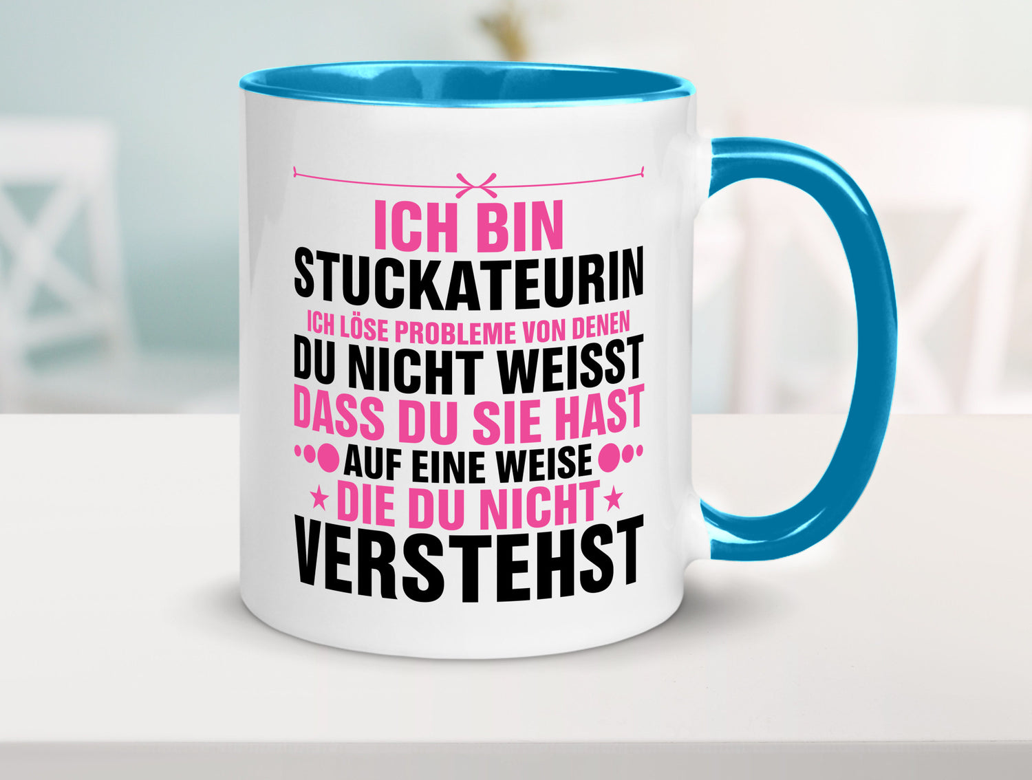 Löse Probleme: Stuckateurin | Innenausbau Humor Geschenkidee Tasse