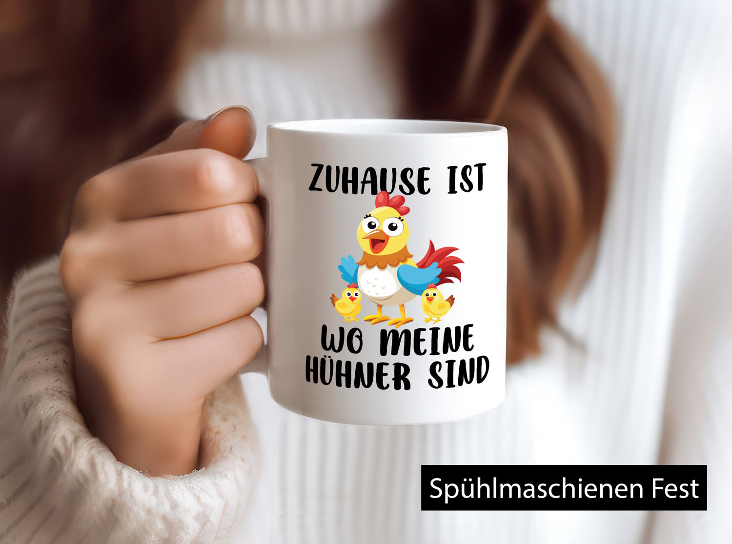 Zuhause ist wo meine Hühner Kacken | Flüsterer Humor Geschenkidee Tasse