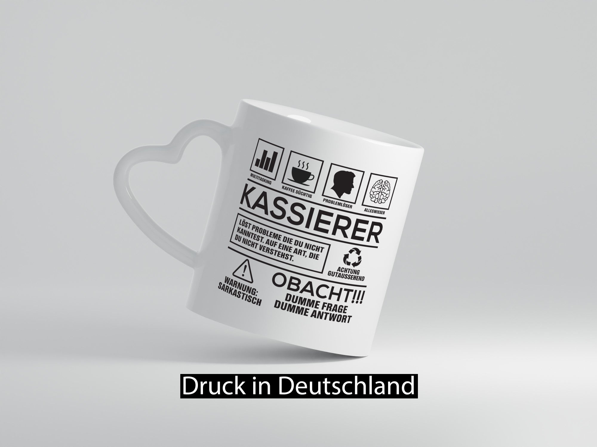 Achtung Probleme Kassierer Humor Geschenkidee Tasse