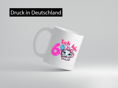 6. Geburtstag | 6 Jahre Elefant Mädchen Humor Geschenkidee Tasse