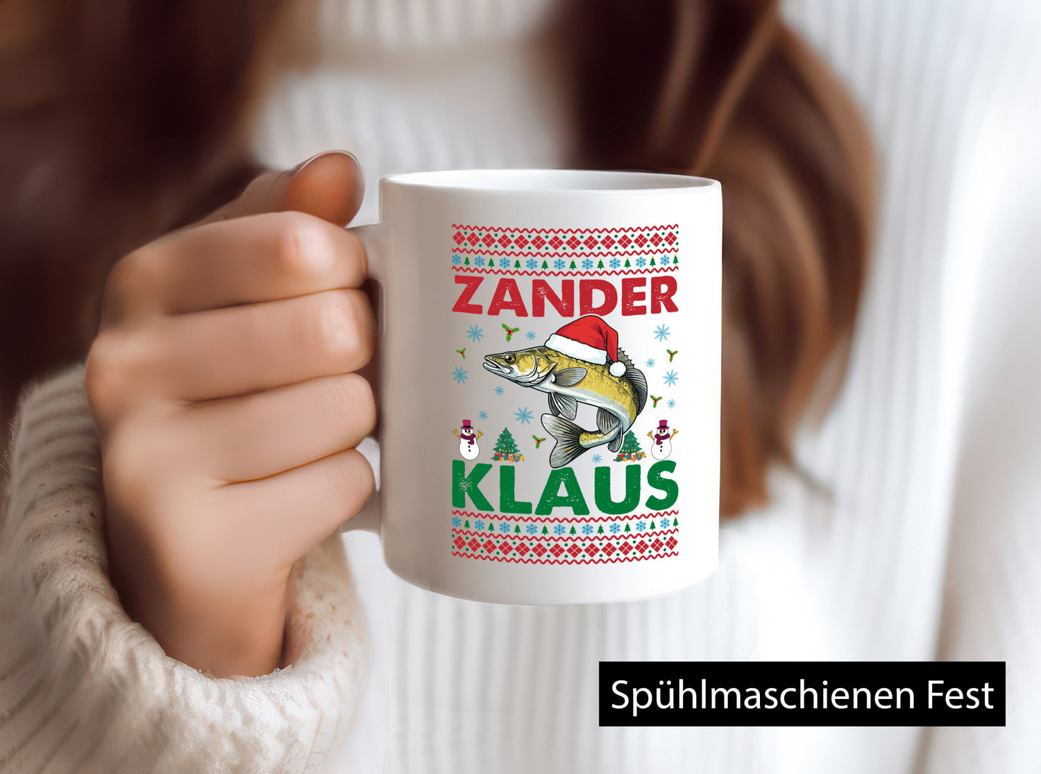 Zander Klaus | Ugly Christmas Angler Angeln v2 Geschenk Humor Geschenkidee