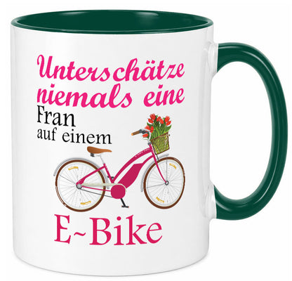 Unterschätze niemals eine Frau | E-Bike Sport Rad fahren lustig Humor