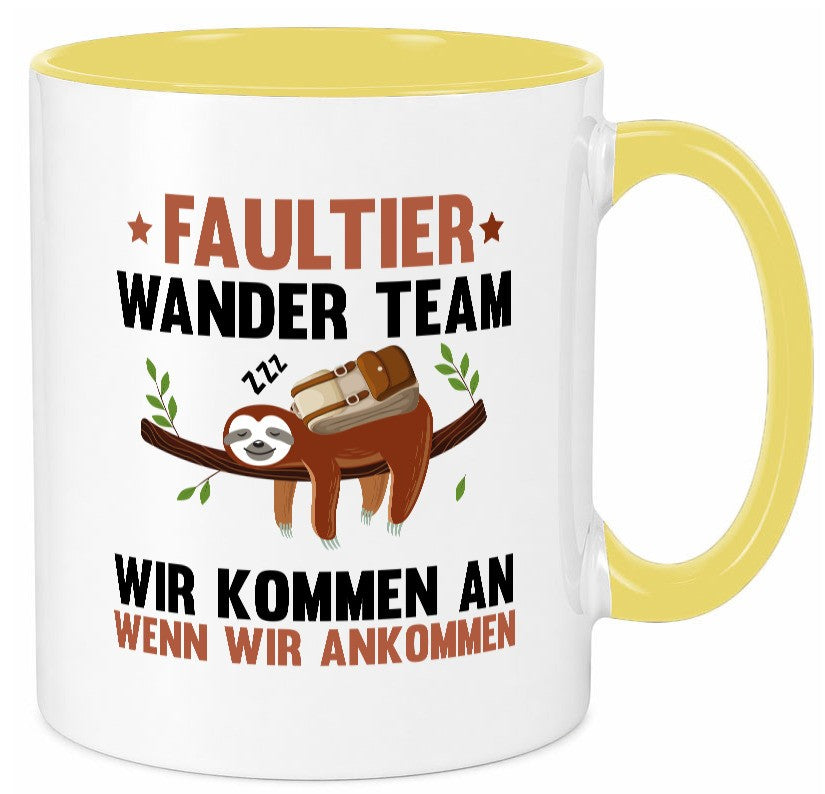 Faultier Wanderteam | Spruch Motiv Wandern lustig Tierliebhaber Humor Geschenk Tasse
