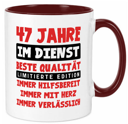 47 Jahre im Dienst | Jubiläum Arbeit v9 Humor Kollegen Büro Geschenkidee Tasse