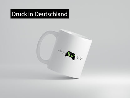 Controller Herzschlag | Heartbeat Gamer lustig Humor Geschenkidee Geschenk Tasse