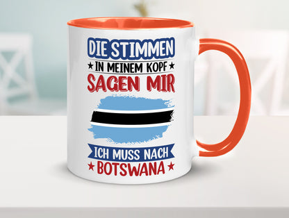 Botswana | Urlaub Stimmen in meinem Kopf Traumland Geschenkidee Humor Tasse