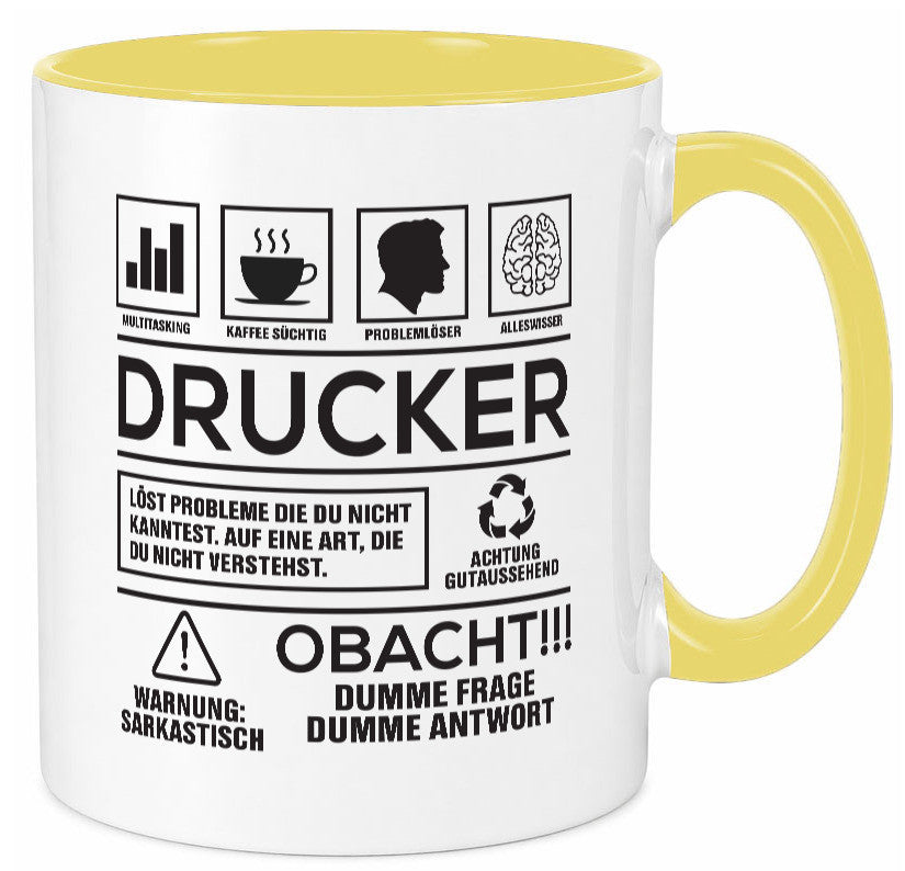 Achtung Probleme Drucker | Druckerei Print Medien Humor Geschenkidee Tasse