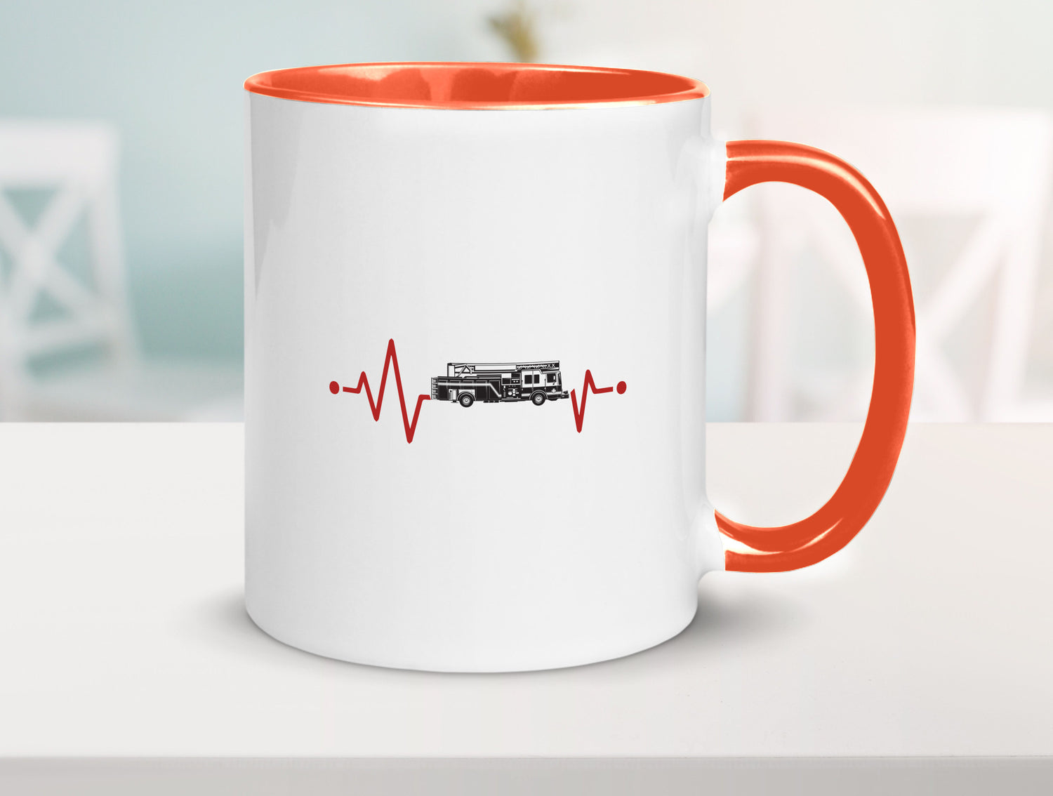 Herzschlag | Feuerwehrfahrzeug Feuerwehr Humor Geschenkidee Tasse