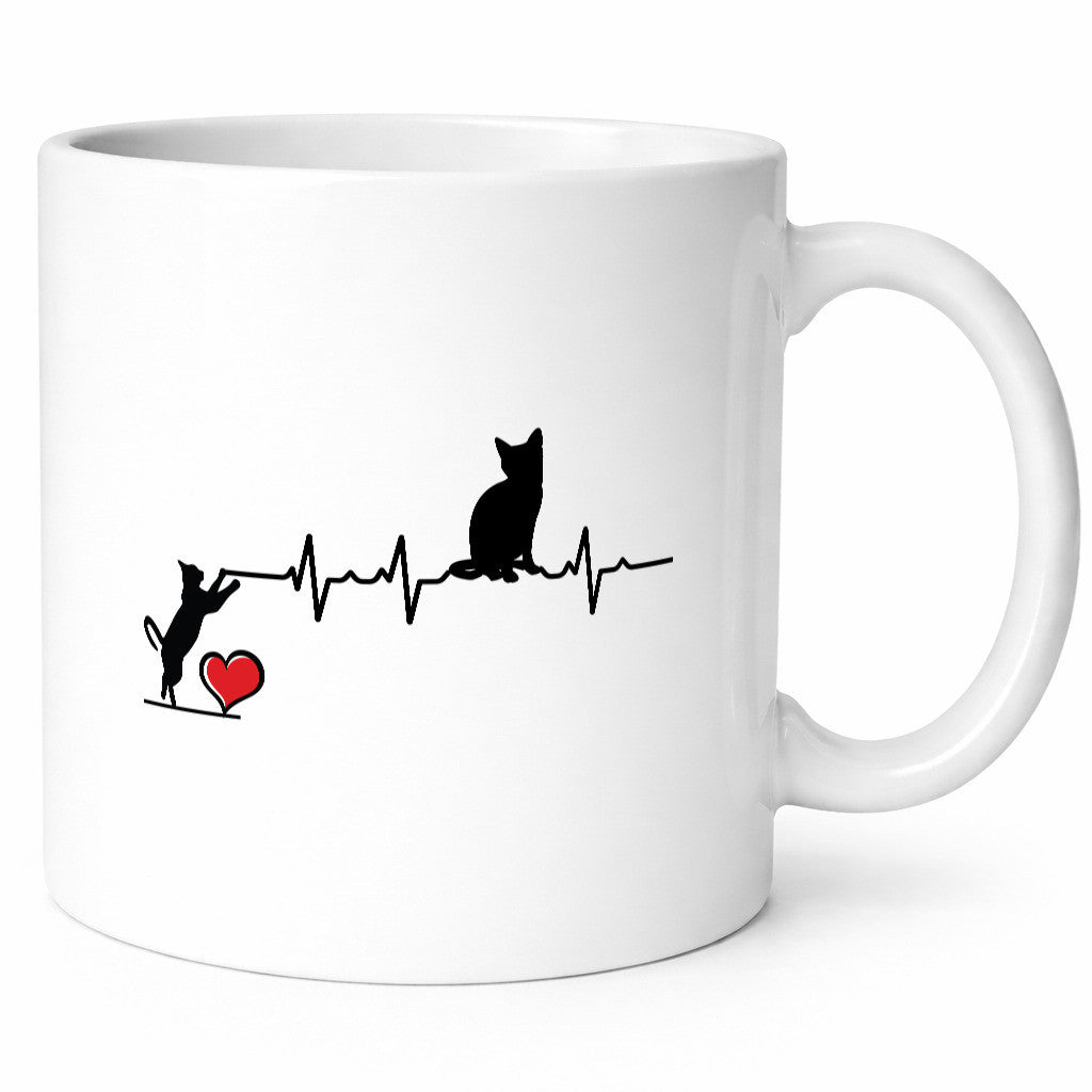 Katzen | Herz Herzschlag Humor Tierliebhaber Geschenkidee Tasse