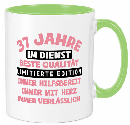37 Jahre im Dienst | Jubiläum Arbeit v11 lustig Kollegen Büro Geschenk Tasse