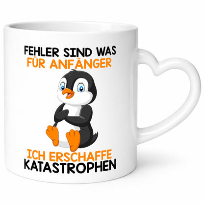 Fehler sind für Anfänger | Katastrophen |Tollpatsch |Pinguin Humor Geschenkidee