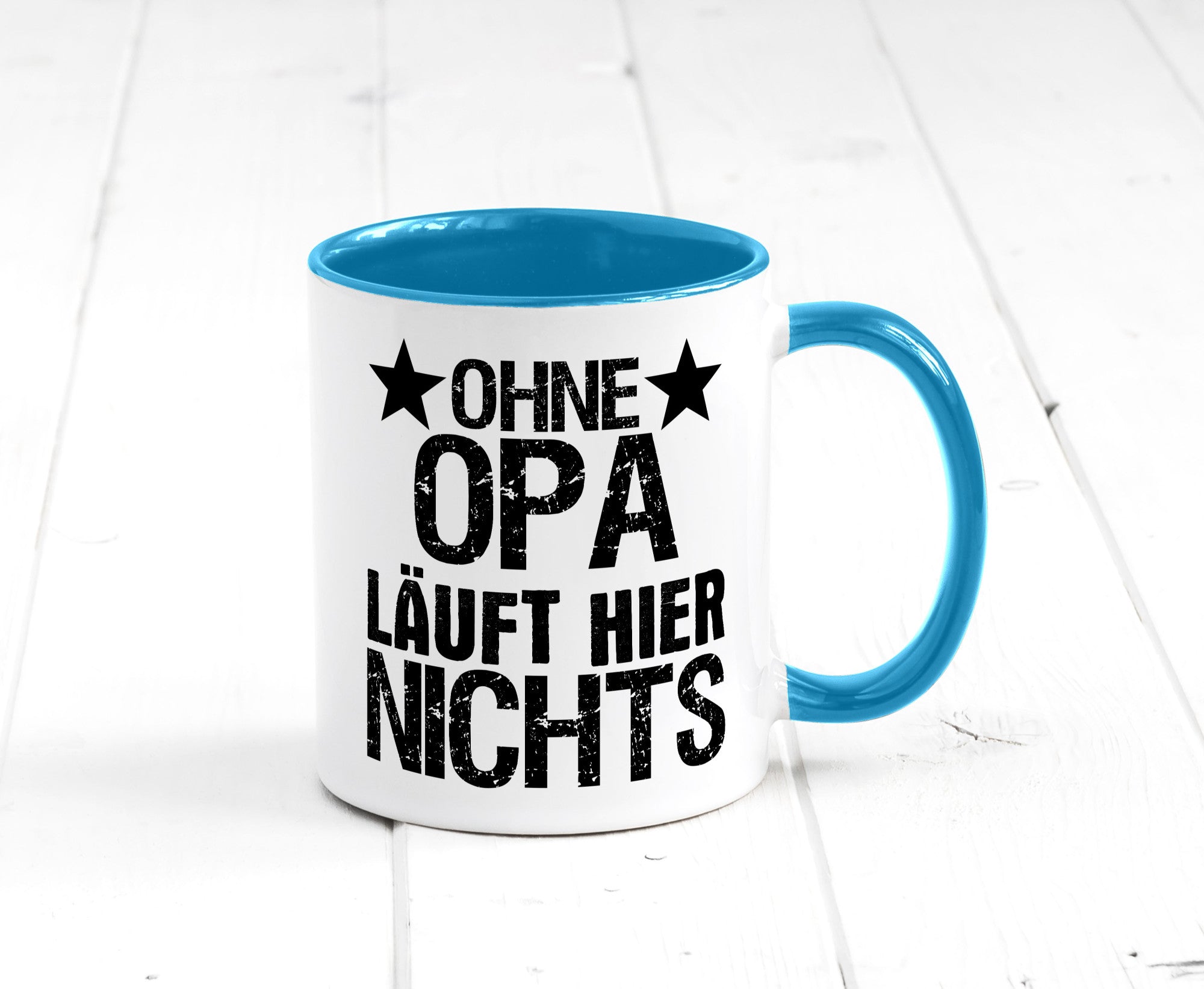 Ohne Opa läuft hier nichts | Sterne Geschenkidee Familie Humor Tasse