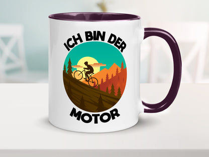 Ich bin der Motor | Mountainbiking Fahrrad Berge Geschenkidee Humor Tasse